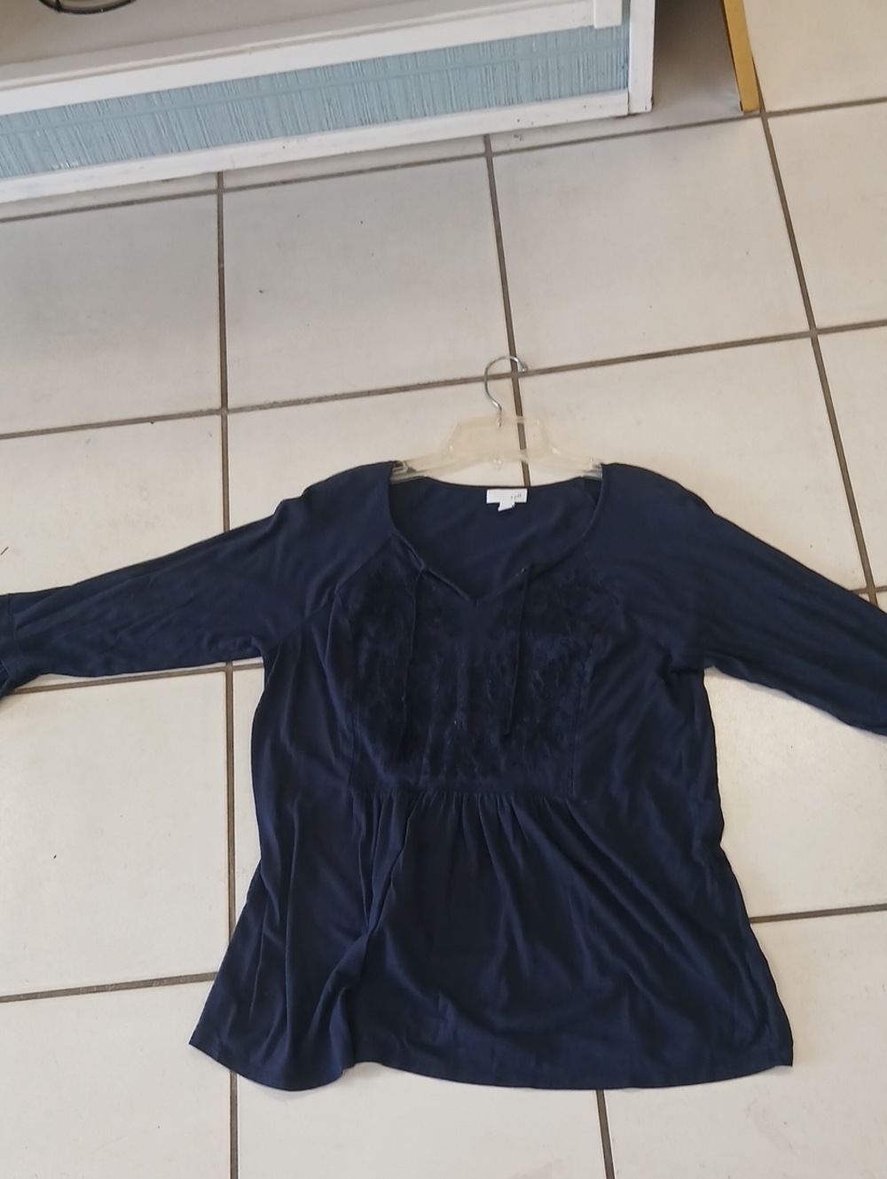 J. Jill Navy Scoop-Neck Knit Top